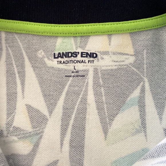 Land’s End Men’s L Polo with Sailboats - Picture 3 of 5